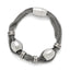 Stainless Steel Polished and Brushed Beads Twisted Bracelet for Women