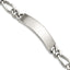 Stainless Steel Polished Figaro Large ID Bracelet for Men