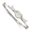 Stainless Steel Polished Moveable Love Heart with Wings Bangle Bracelet for Women