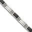 Stainless Steel Brushed and Polished with Black Carbon Fiber Inlay Link Bracelet for Men