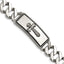 Stainless Steel Antiqued Polished and Textured Cross ID Bracelet for Men