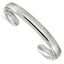 Stainless Steel Polished and Grooved 9mm Cuff Bangle Bracelet