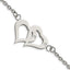 Stainless Steel Polished with Cubic Zirconia Hearts with ext. Bracelet for Women