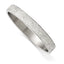 Stainless Steel Polished White Enamel with Crystals Thin Flat Bangle Bracelet for Women