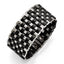 Stainless Steel Polished Woven Black Leather Bracelet for Women