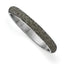 Stainless Steel Polished Black Enamel Clear Crystal Rounded Bracelet for Women