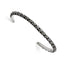 Stainless Steel Polished/Antiqued Floral Thin Cuff Bangle Bracelet for Women