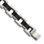 Chisel Men's Black Rubber Inlay Link Bracelet in Stainless Steel, 8.5 Inch - Sophia Jewelers