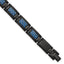 Stainless Steel Polished Black IP-plated with Blue Carbon Fiber Inlay Link Bracelet for Men