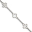 Stainless Steel Polished Cross and Clovers Bracelet for Women