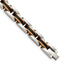 Stainless Steel Polished Black and Rose IP-plated Link Bracelet for Men