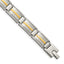 Stainless Steel with 14k Gold Accent Brushed and Polished Link Bracelet for Men