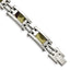 Stainless Steel Polished with Brown Camo Fabric Inlay Bracelet for Men
