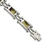 Men's Brown Camo Fabric Inlay Bracelet in Stainless Steel, 8.8 Inch - Sophia Jewelers