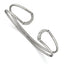 Stainless Steel Polished with Cubic Zirconia Flexible Cuff Bangle Bracelet for Women