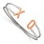 Stainless Steel Polished Rose IP-plated XO Flexible Cuff Bangle Bracelet for Women