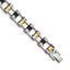 Stainless Steel Polished Yellow IP-plated with Black Rubber Bracelet for Men