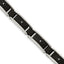 Stainless Steel Polished and Textured Black IP-plated with Cubic Zirconia and Black Carbon Fiber Inlay Link Bracelet for Men