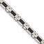 Stainless Steel Polished & Textured Black IP-plated Wire Inlay Bracel Bracelet for Men