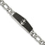 Stainless Steel Polished Black IP-plated Laser Cut Anchor ID Bracelet for Men