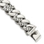 Stainless Steel Polished and Textured Snake Skin Design Curb Bracelet for Men