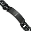 Stainless Steel Brushed Black IP-plated Curb Chain ID Bracelet for Men