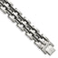 Stainless Steel Brushed and Polished with Black Rubber Link Bracelet for Men