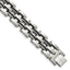 Chisel Men's Black Rubber Link Bracelet in Stainless Steel, 14mm, 8.8 Inch - Sophia Jewelers