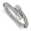 Twist Wire Cuff Bangle in Stainless Steel, 17mm Adjustable - Sophia Jewelers