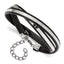 Stainless Steel Polished Italian Leather with ext Wrap Bracelet