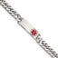 Stainless Steel Polished with Red Enamel Medical ID Bracelet for Men