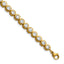 Stainless Steel Polished Yellow IP-plated Round Cubic Zirconia Link Bracelet with Extension for Women
