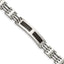 Stainless Steel Polished with Black Carbon Fiber Inlay ID Bracelet for Men