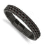 Black & Brown Leather Bracelet in Stainless Steel, 11.9mm, 8.2 in. - Sophia Jewelers