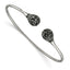 Stainless Steel Polished with Hematite Flexible Cuff Bangle Bracelet for Women