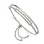 Stainless Steel Polished with Crystals Adjustable Bangle Bracelet for Women