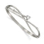 Stainless Steel Polished Heart Cubic Zirconia Hinged Bangle Bracelet for Women