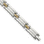 Stainless Steel with 14k Gold Accent Polished Link Bracelet for Men