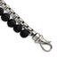Stainless Steel Polished Box Chain & Lava Stone 2 Stand Bracelet