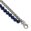 Blue Tiger's Eye & Box Chain Bracelet in Stainless Steel, 8.5mm x 8.5" - Sophia Jewelers