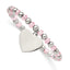 Dangle Pink Glass Beaded Bracelet in Stainless Steel, 6mm, 6.5 Inch - Sophia Jewelers