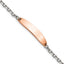 Stainless Steel Polished Cable Chain Rose IP-plated ID Bracelet for Women