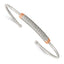 Stainless Steel Polished Rose IP-plated Flexible Cuff Bangle Bracelet for Women