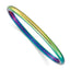 Stainless Steel Polished Rainbow IP-plated 4mm Hinged Bangle Bracelet for Women