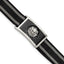 Stainless Steel Polished Black IP-plated Skull Mesh Adjustable Magnetic Clasp Bracelet