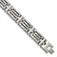 Stainless Steel Brushed with Polished Beads Inlay Link Bracelet for Men