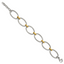 Stainless Steel Polished Yellow IP-plated Open Link Bracelet with Extension for Women