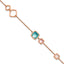 Stainless Steel Polished Rose IP-plated Multicolor Crystal Bracelet with Extension for Women