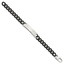 Stainless Steel Polished Black IP-plated Curb Chain ID Bracelet for Men