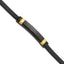 Chisel Stainless Steel Polished Black and Yellow IP-plated Black Leather 8.5 inch ID Bracelet